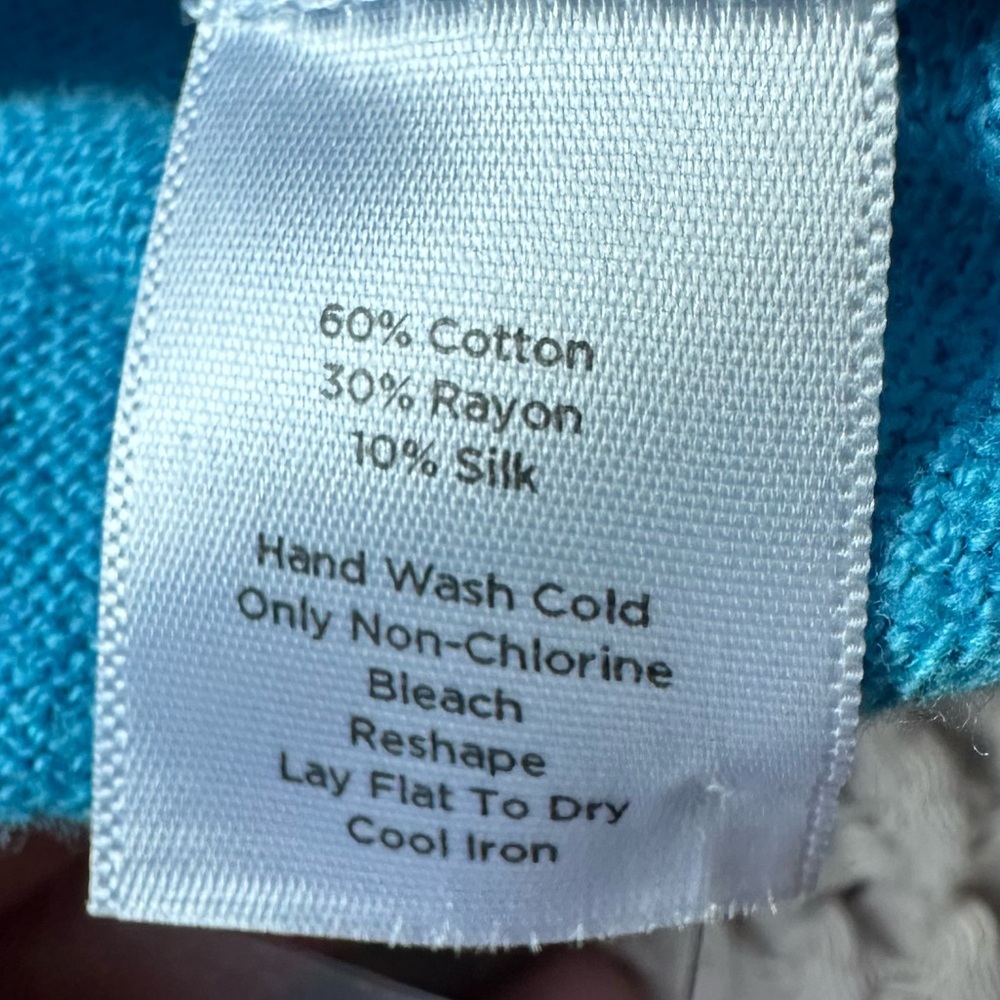 Talbots Blue Argyle Womens Small Silk Blend Sweater Preppy Academia Old Money - Picture 5 of 7
